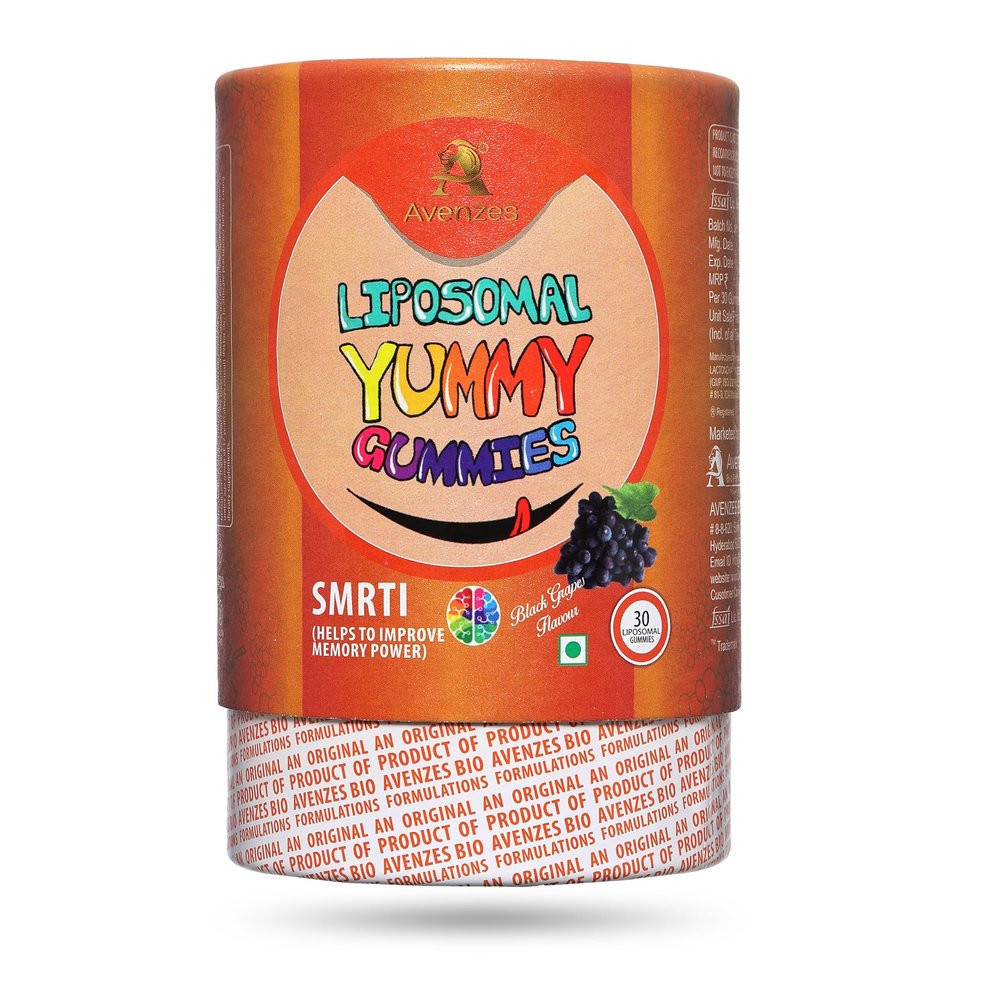 Avenzes Liposomal Yummy Gummies SMRTI | Helps Improve Memory, Boosts Immunity and Mental Clarity | Brain and Memory Support | Black Grape Flavour | 30 Gummies Pack