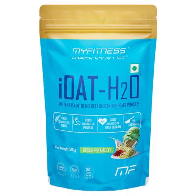 Myfitness iOat H2O | Instant Ready To Mix Beta Glucan Rich Flavoured Oats Powder | Myfitness Oats Breakfast Cereals (500g (Pack Of 1), Kesar Pista Kulfi)