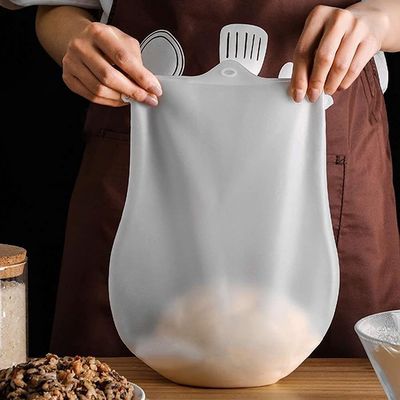 RUCON Silicon Atta Kneading Dough Maker Bag Reusable Silicone Kneading Bag for Bread, Pizza, Pastry & More | Multipurpose Food-Grade Mixing & Storage Tool White