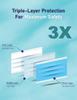 C-Cure Meltblown - SMMS Fabric 3 Ply Disposable Face Mask Pack of 400 with Aluminium Nose Clip | IIR UltraSoft Ear Loop Mask for Dust Protection | Blue view 2