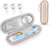 BOSSNUOK Hard Travel Case for Oral-B Pro 3 500 300 1500 Electric Toothbrush, Portable EVA Protective Electric Brush Case with 3 Brush Head Covers, Compatible with Oral-B(Without Toothbrush) (Gold) view 1