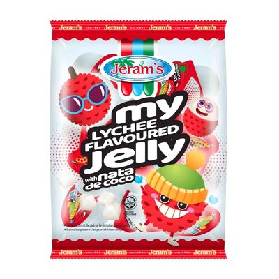 Jeram's My Lychee Flavoured Jelly 20 Mini Cups | With Nata De Coco |Tropical Fruit Jelly Snack | Individually Packed | Ready-to-Eat | Imported from Malaysia