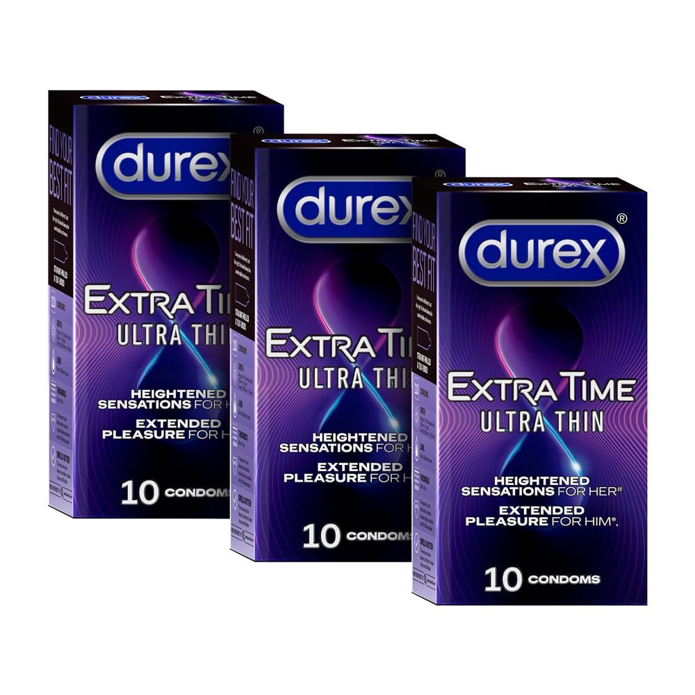 Durex Extra Time Ultra Thin Condom 10 Count (Pack of 3)