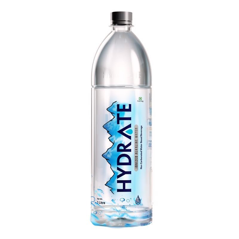 Hydrate Alkaline Water | Pack of 18, 1 Litre Each | 8.5 pH Ionized Water with Essential Minerals | Boosts Hydration, Energy & Metabolism | Reduces Acidity & Fatigue | Improves Digestion & Skin Health
