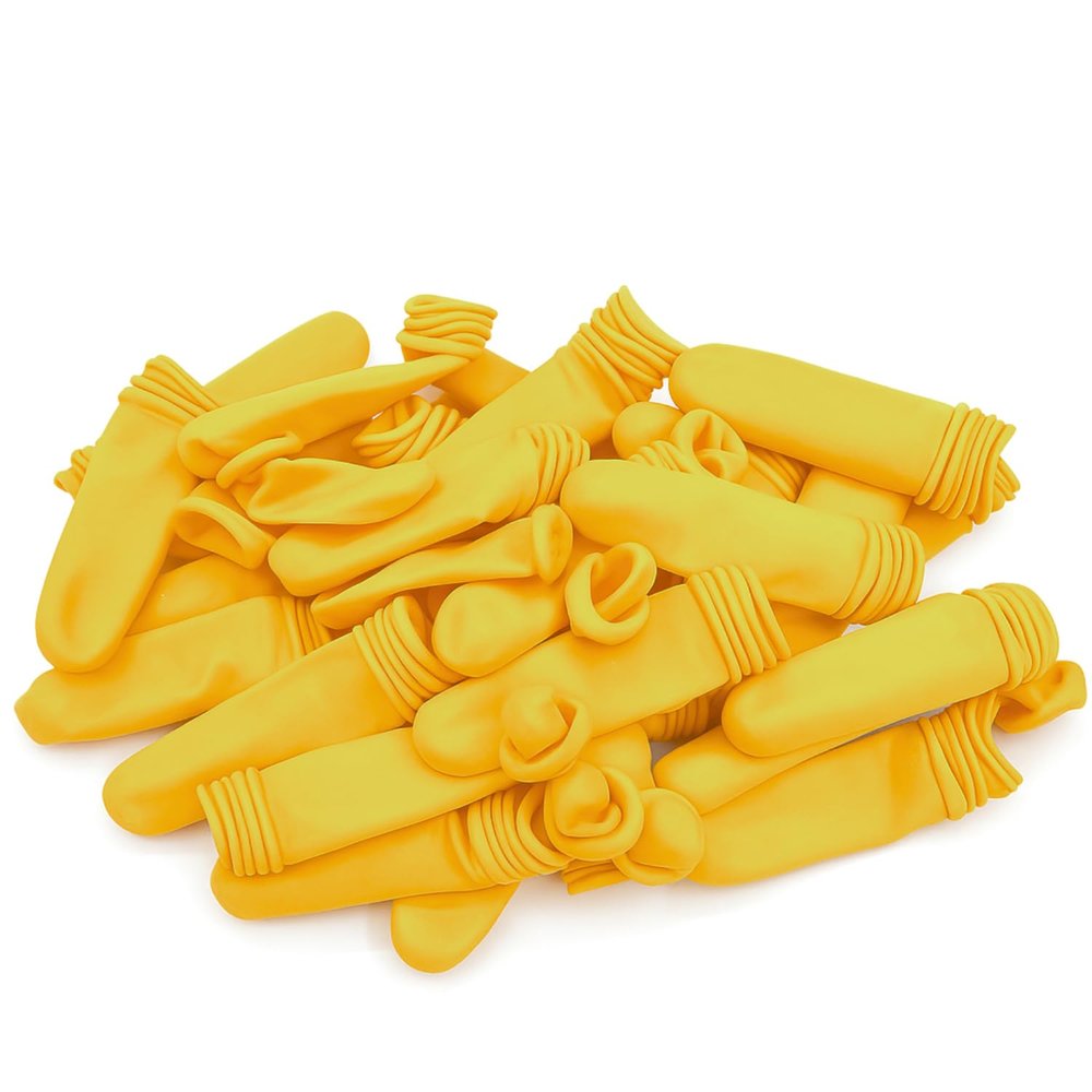 Anti-Static ESD Safe Chlorinated Disposable Latex Finger Cots Reusable, Protective Finger Gloves 4 Mil Thick (YELLOW, PACK OF 50 PIECES)