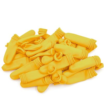Anti-Static ESD Safe Chlorinated Disposable Latex Finger Cots Reusable, Protective Finger Gloves 4 Mil Thick (YELLOW, PACK OF 100 PIECES)