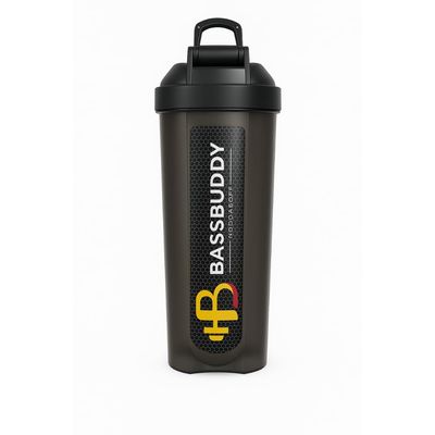 Bassbuddy Plastic Gym Typhoon Black, 700ml Shaker Bottle, Leakproof Guarantee Sipper Bottle Ideal for Protein, Preworkout and Bcaas, BPA-Free Material for all type