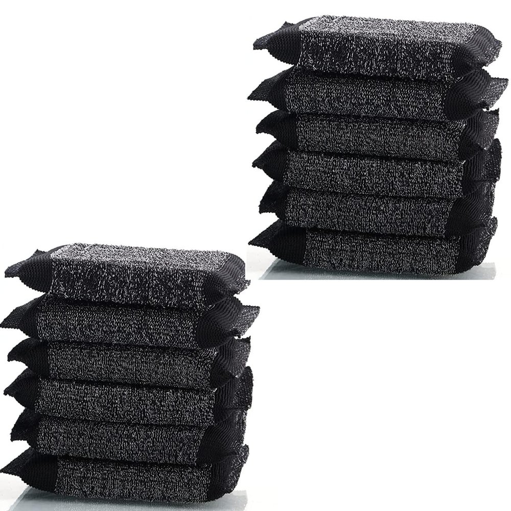 BBT Super Tough Steel Scrub Pad with Foam Pack of 12 | Dual Layer Heavy-Duty Utensil Cleaner | Long Lasting | for Dishwash Liquid & Stain Removal | Kitchen Cleaning Scrubber