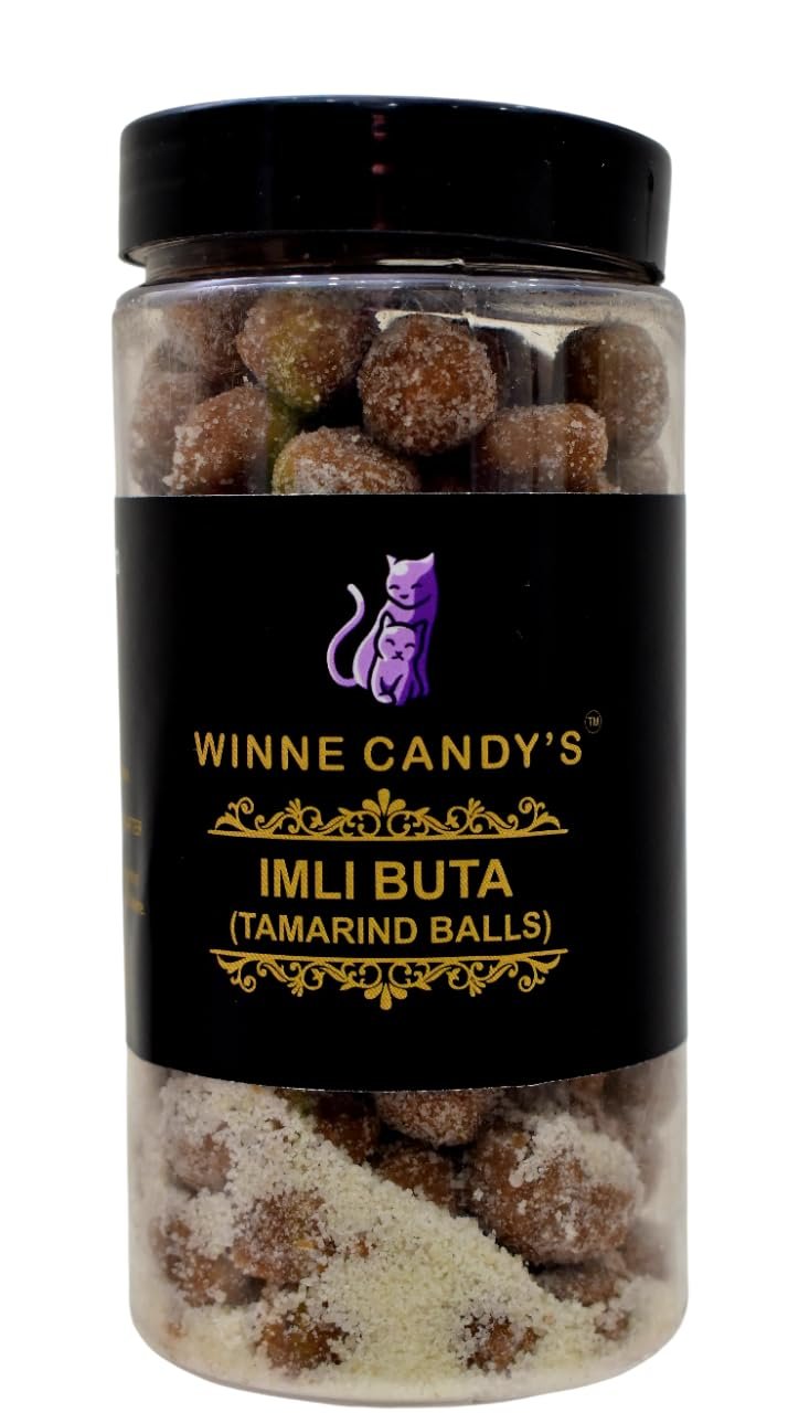 Winne Candy's Imli Buta Tamarind Balls  Tangy & Sweet Indian Candy | Traditional Imli Treat | 100% Vegetarian Snack Jar