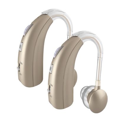 HAPPIEST MINDS TECHNO VPH-1303 2 unit For Both Ear Rechargeable Hearing Aids with Noise Cancelling, Nano Hearing Amplifier Assist Miracle Ear for Adults,Digital Hearing Amplifiers for Hearing Loss (Pair-Gold)