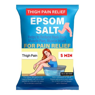 Epsom Salt for Thigh Pain Relief, Swelling & Sore Legs Ideal for Varicose Veins, Post-Pregnancy Discomfort, and Aching Muscles For Men & Women