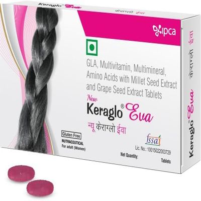 New Keraglo Eva Hair Growth Tablets For Women (15 Tabs - Pack of 3 Strips) Revolutionary Gender Based Formulae Enriched with Potent DHT Inhibitors, Hair Specific Amino Acids, Anti-oxidants, Vitamins, Minerals & Natural Extracts Nourishes Scalp, S