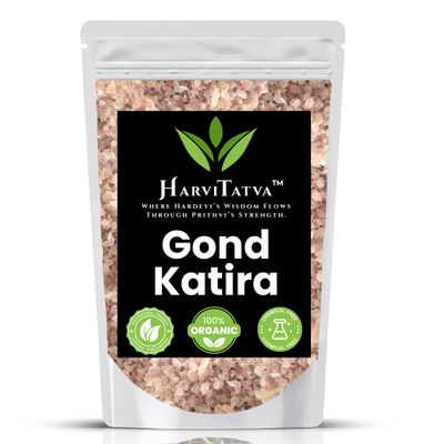 HarviTatva Gond Katira Whole (Tragacanth Gum) | 100% Natural, Organic & Edible | Badam Pisin | Kathira Gond | Babool Gond | High Cooling Properties Herbal Food 200gm