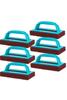BBT Heavy-Duty Floor Scrub Pad with Handle, Multipurpose Cleaning Scrubber for Tiles and Bathroom Surfaces, Blue and Green, Pack of 6 view 2