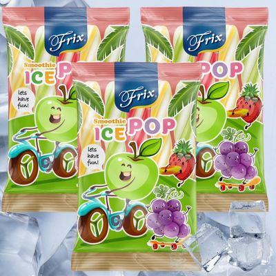 Frix IcePop I Assorted Flavours I Flavours (Mango, Lychee, Green Apple, Grape, Strawberry) I Imported - Pack of 3 (450ml)
