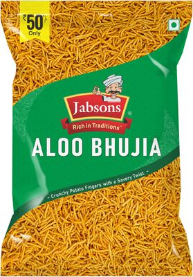 Jabsons Aloo Bhujia 160g | Spicy & Crunchy Potato Sev Snack | Indian Namkeen, Tea-Time Snack | Zero Transfat & Cholestrol
