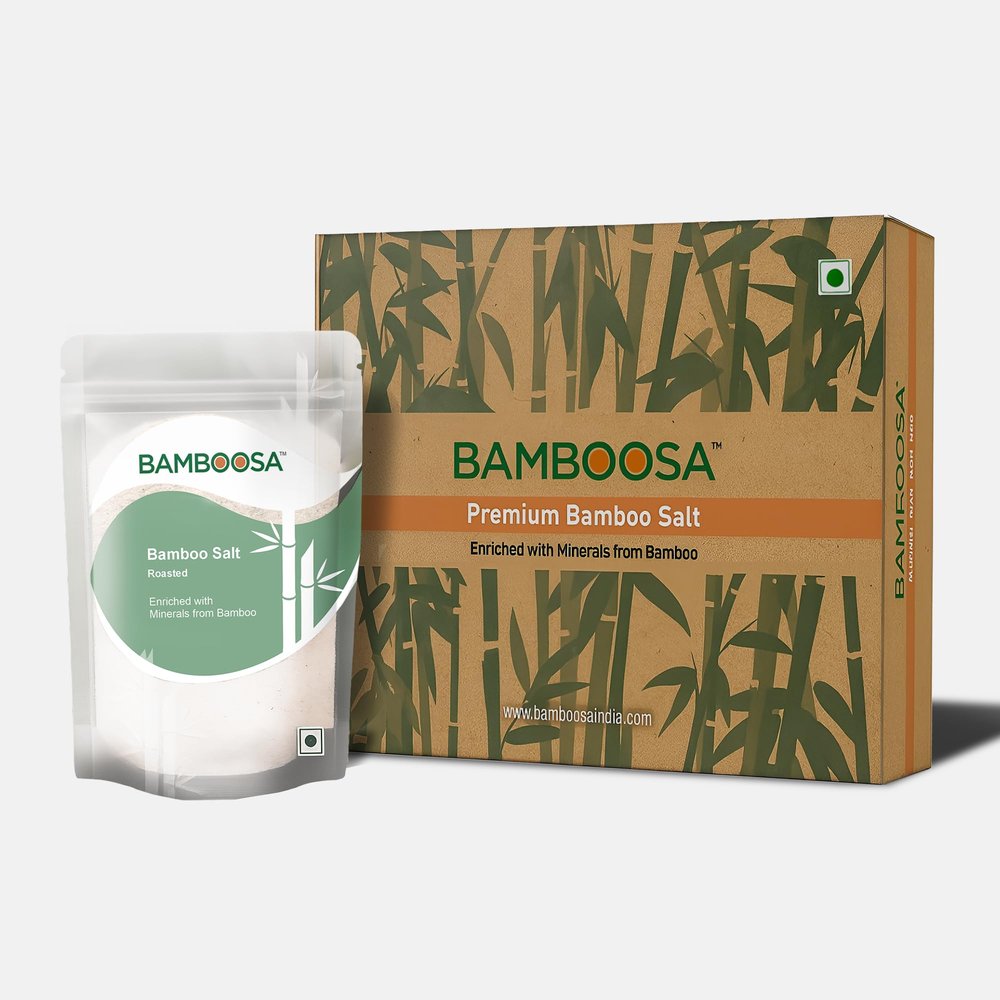 BAMBOOSA 3x Bamboo Salt 250g | Premium Korean Alkaline Salt | 3 Times Roasted in Bamboo for 60+ Trace Minerals | Mineral-Rich, Iodine Enriched, Low Sodium | Healthy Cooking, Detox & Oral Care Salt