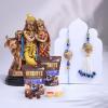 FlowerAura Premium Rakhi For Bhaiya Bhabhi Combo Include Designer Evil Eye Bhaiya Bhabhi Rakhi With Lord Radha Krishna Idol, 2 Chocolate Candy & Roli Chawal Set - Rakhi Gift For Bhaiya Bhabhi & Cousin view 1