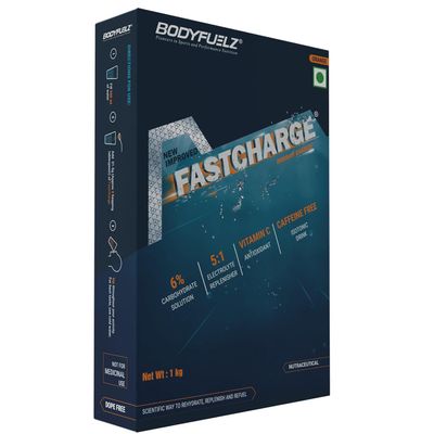 Bodyfuelz Fastcharge Isotonic Sports Drink Powder | Instant Energy & Electrolyte Replenishment | Pre & Post Workout Hydration | Orange Flavour | For Men & Women | 1kg Pack