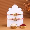 FlowerAura Premium Rakhi For Brother Combo Include Set of 2 Mahadev Blessing Rakhi With Lord Shiva Idol Showpiece, 500g Rasgulla & Roli Chawal Set - Rakhi Gift For Brother, Bhai, Cousins, Kids view 3