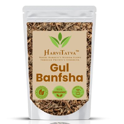HarviTatva Banafsha Whole | Sweet Violet Flower | Viola Odorata | Banaksha Phool | Traditional Dried Herb for Herbal Tea & Remedies | Natural, Sun-Dried Flowers - 100gm