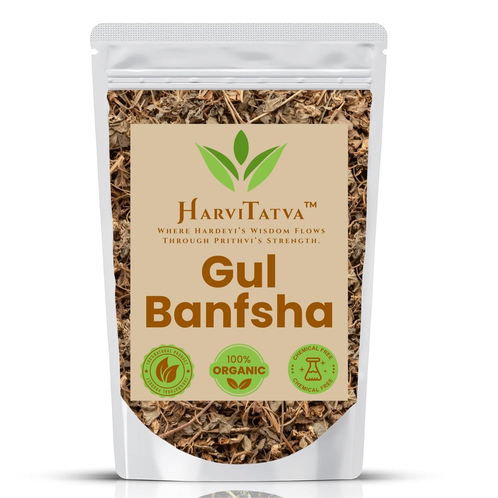 HarviTatva Banafsha Whole | Sweet Violet Flower | Viola Odorata | Banaksha Phool | Traditional Dried Herb for Herbal Tea & Remedies | Natural, Sun-Dried Flowers - 100gm