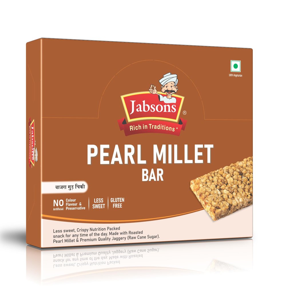 Jabsons Pearl Millet Bar | Bajra & Jaggery Chikki | Traditional Indian Sweet Snack | Healthy, Crunchy Energy Bar | Gluten Free | Zero Preservative | Bajra Chikki
