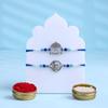 FlowerAura Premium Rakhi For Brother Combo Include Set of 2 Om & Krishna Rakhi With 1Kg Rasgulla, 2 Chocolates & Roli Chawal Set - Rakhi Gift For Brother, Bhai, Cousin, Kid (Same Day Delivery) view 3