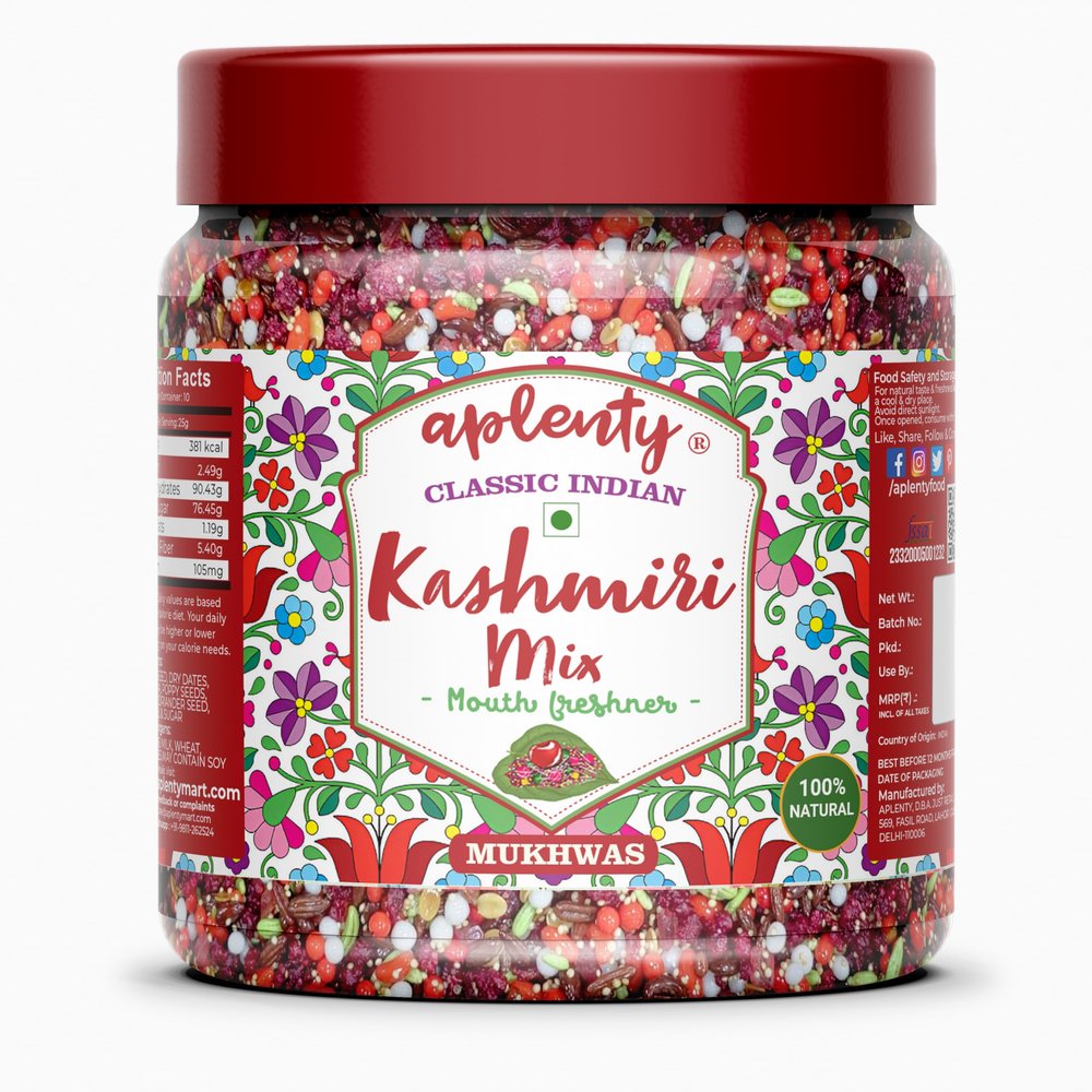 Aplenty Kashmiri Mukhwas Mukhawas After Meal (800g) And Navratan Madrasi Mixture Namkin - 400g Delicious Namkeen with Peanut Tea Time Snacks
