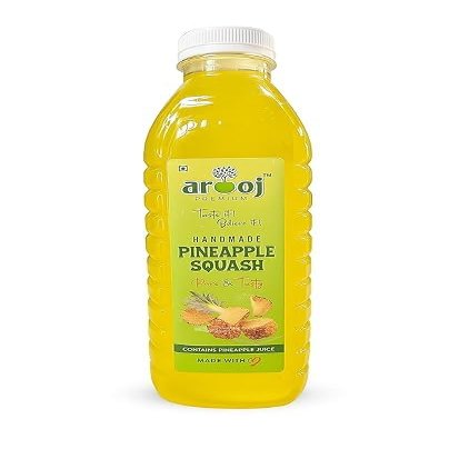 Arooj Premium Handmade Pineapple Squash  Pure & Refreshing Fruit Beverage Concentrate | Made with Real Pineapple Juice | 700ml