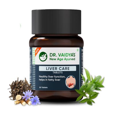 Dr. Vaidya's Liver Care Tablets | Ayurvedic Liver Detox Supplement for Fatty Liver Relief & Natural Liver Cleanse | 60 Herbal Liver Detox Tablets for Men & Women (30 Tablets) (Pack of 1)