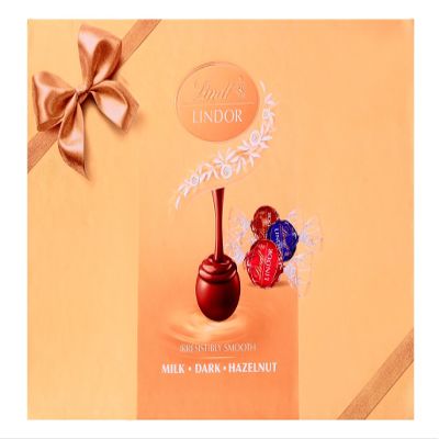 Lindt Lindor Assorted Festive Gift Pack  Milk, Dark Chocolate & Hazelnut 112.5 gm (6 Cornet Balls)
