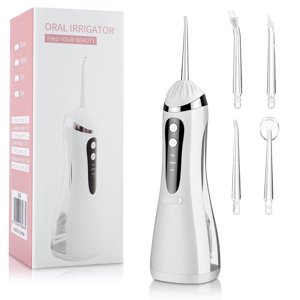 HARSHUDHI Water Dental Flosser Teeth Pick - Cordless Portable 4 Modes Rechargeable Flossers Oral Irrigator IPX6 Waterproof Travel Gum Floss Cleaner Deep Cleaning Flossing Picks for Home Daily Shower