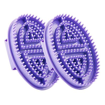 2Pcs Meridian Brush For Massage, Full Body Massage Brush, Meridian Brush Natural Bristle Dual Set With Long Handle And Storage Cord (violet)