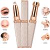 2-in-1 Eyebrow Trimmer & Facial Hair Remover for Women | Rechargeable Epilator with Built-in Ring Light | Face, Upper Lips, Chin, Nose, and Cheeks Hair Removal Tool (Gold) view 2