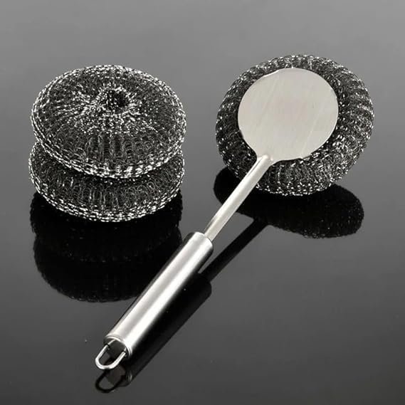 Brahmani Store Stainless Steel Scrubber for Utensils  Rust-Free, Heavy-Duty Cookware Cleaner for Pots, Pans, Tawas & Vessels | Kitchen Cleaning Pad (1 Piece)