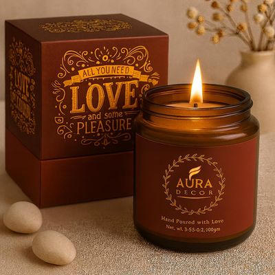 Aura Decor Body Massage Candle (Made of Pure Natural Wax & Essential Oils) (120 ml)