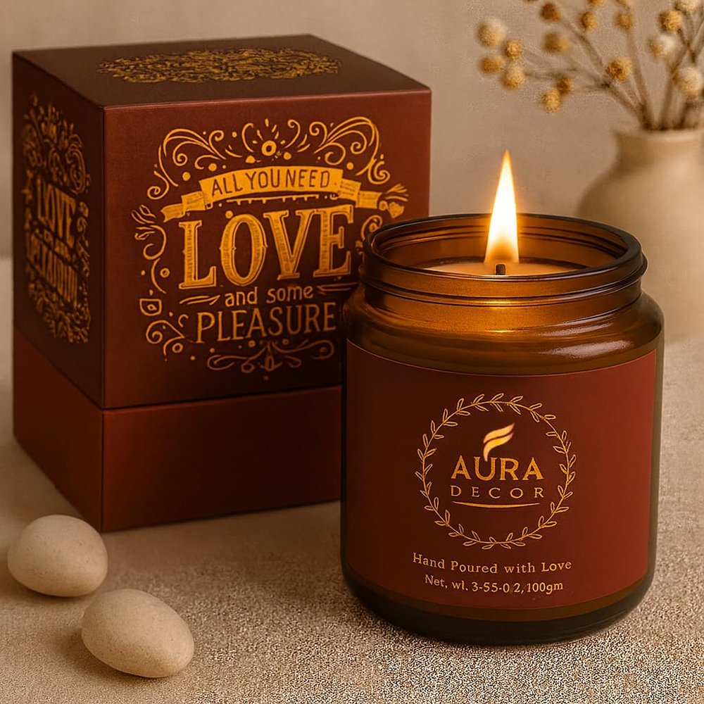 Aura Decor Body Massage Candle (Made of Pure Natural Wax & Essential Oils) (120 ml)