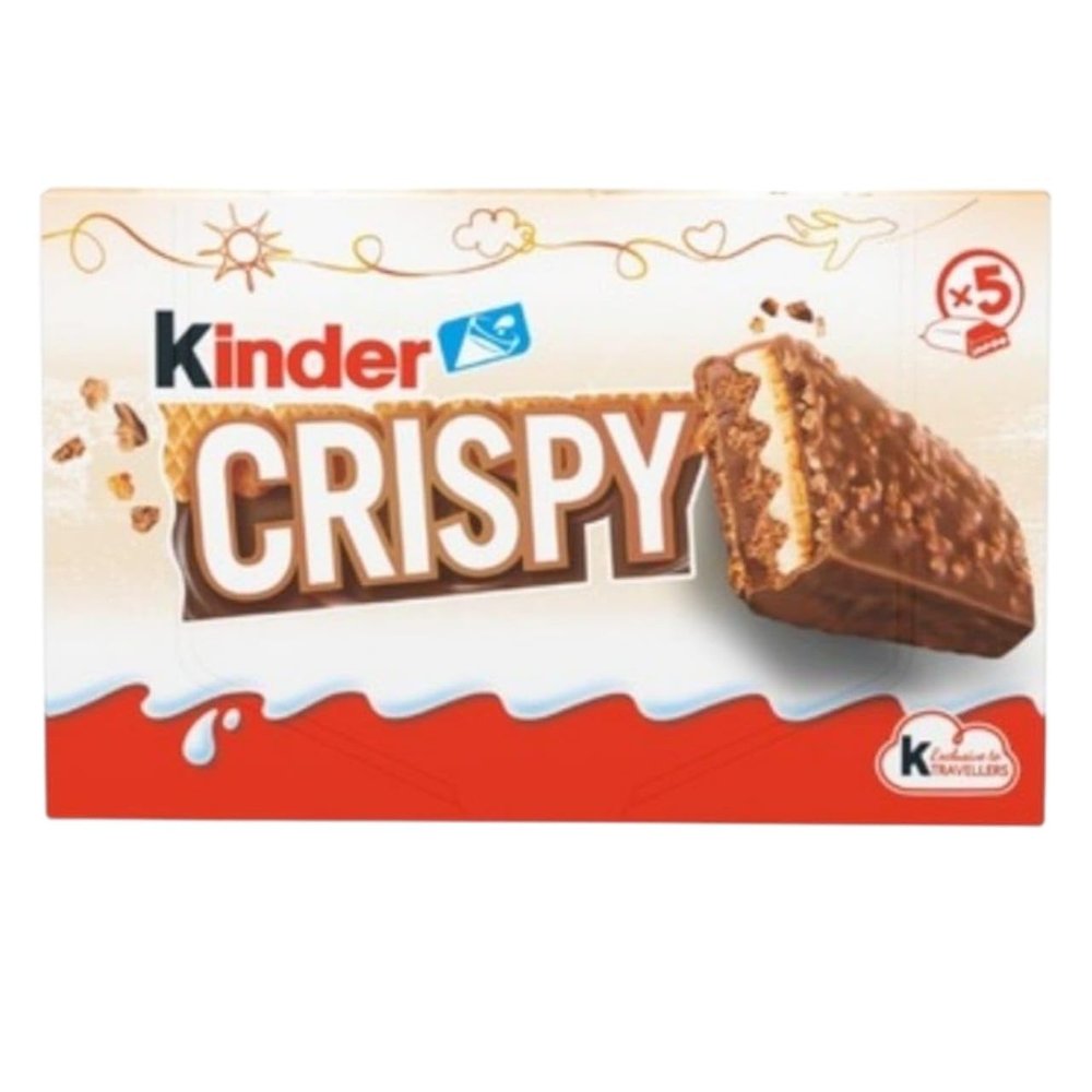 Kinder Crispy Chocolate Bars | Creamy Milk Filling with Crispy Layers | 170g Pack (5 Bars, Imported)