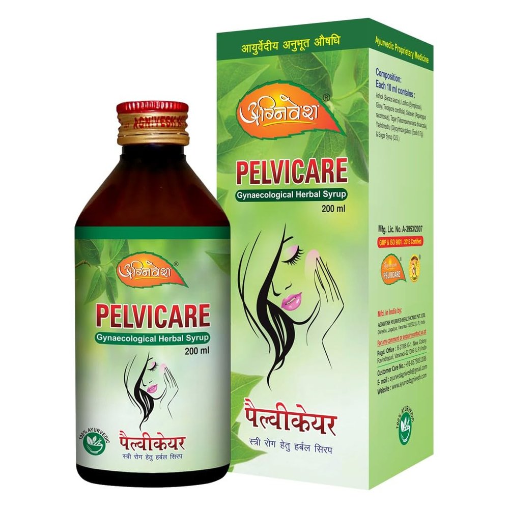 AGNIVESH PELVICARE Ayurvedic Syrup for Women | Helps Reduce Menstrual Cramps & Hormonal Imbalance (200ml)