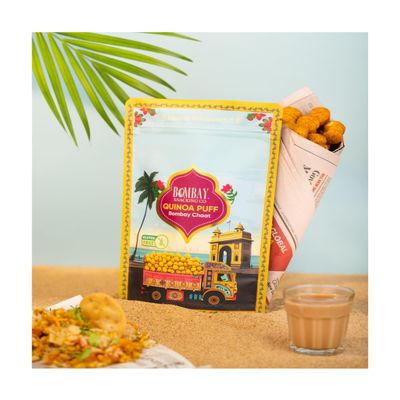 Bombay Snacking Company Quinoa Puff | Bombay Chaat Flavour | Roasted Snack | (2x30) g
