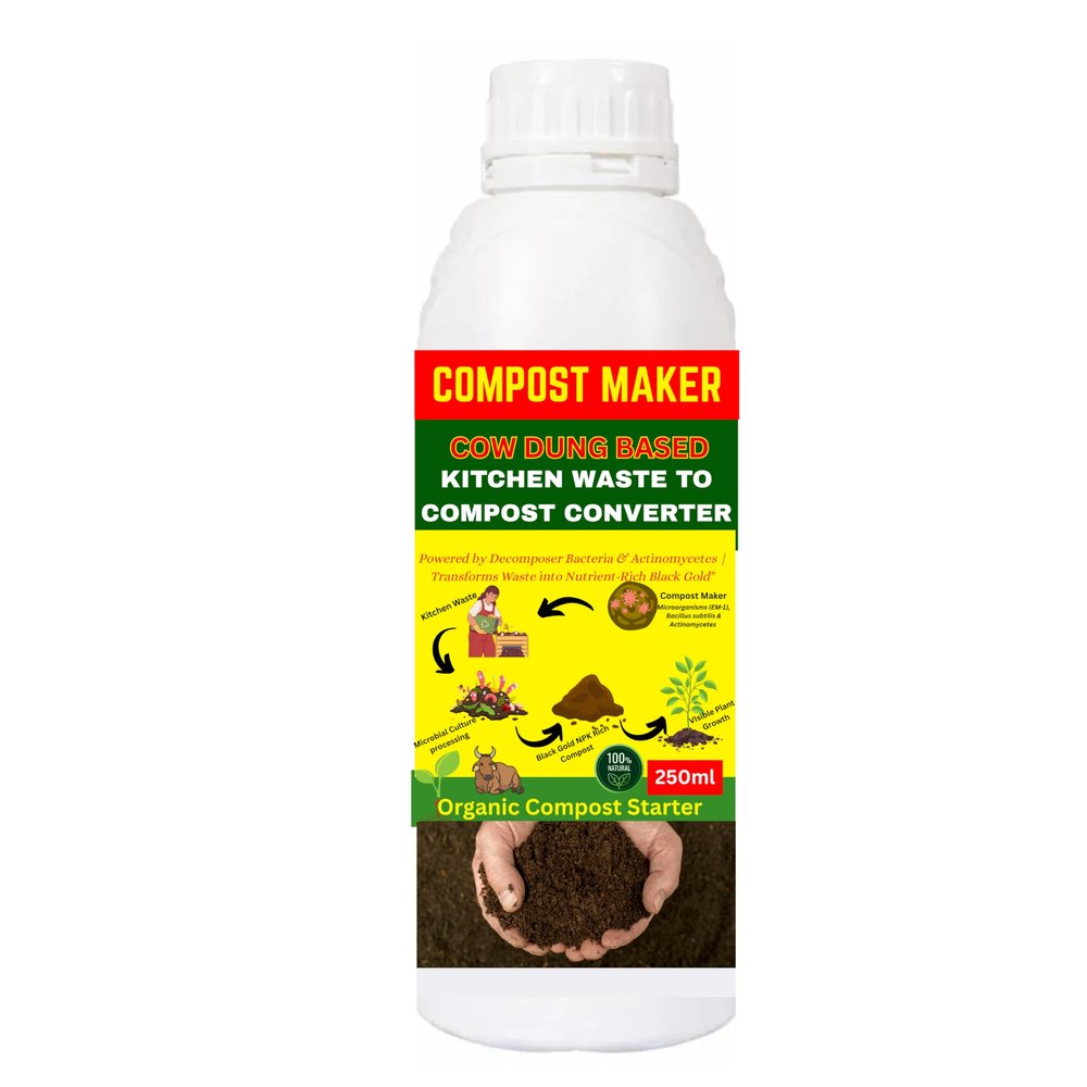 Cow Dung-Based Organic Kitchen Waste Composting Waste Decomposer Liquid | Fast Compost Maker for Kitchen Waste | 250ml