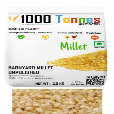 5 Kg pack Unpolished Barnyard Millet (EXPORT QUALITY) - Barnyard Millet, Kuthiraivaali, Oodhalu, Jhangora/Sanwa, Odalu, Kavadapullu | millets |millet keeps body healthy-1000 Tonnes