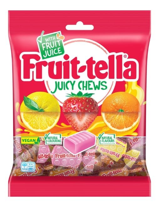 Fruittella Juicy Chews Candy  Assorted Chewy Candy with Real Fruit Juice | Natural Colours & Flavours | 135gm (UK)