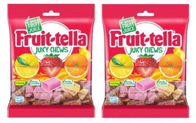 Fruittella Juicy Chews Candy  Assorted Chewy Candy with Real Fruit Juice 135gm Each Pack of 2 (UK)