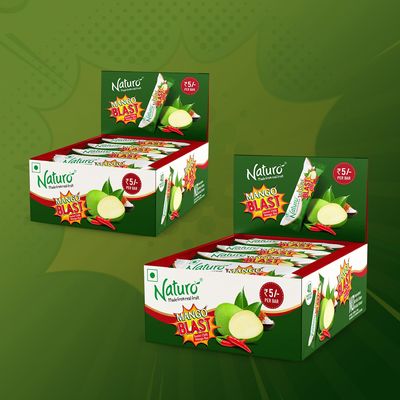 Naturo Mango Blast, Sweet Chilli Fruit Bars | Spicy & Sweet Snack | Travel Pack | Fun Fruit Snacks | 40 Bars Dispenser x 2 Packs | Gifting & On-the-Go Treat