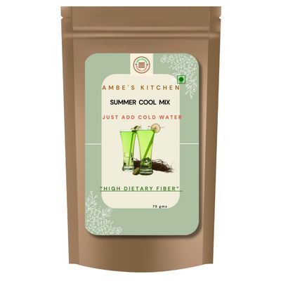 Ambe's Kitchen Spices Sharbat Summer Cool Special | Chemical Free, No Refined Sugar, Whole Mishri and Fennel Seed Blend, No Artificial Color, Natural Summer Drink (75g Pack)