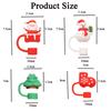 4 PCS Straw Cover Set, Christmas-Themed Cup Accessories, Santa Tree Stocking Snowman Designs, Fits 10mm Straws, Festive Drink Decorations for Holiday Parties view 2