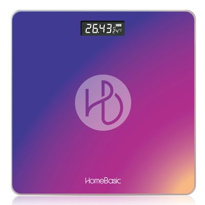 HOMEBASIC Digital Weight Machine for Body Weight|Weighing Scale with Toughened Glass|180kg Capacity, 4 Unit Modes, 1g High Accuracy, Step-On Feature, Auto On/Off, LCD Display,Temperature Gradient