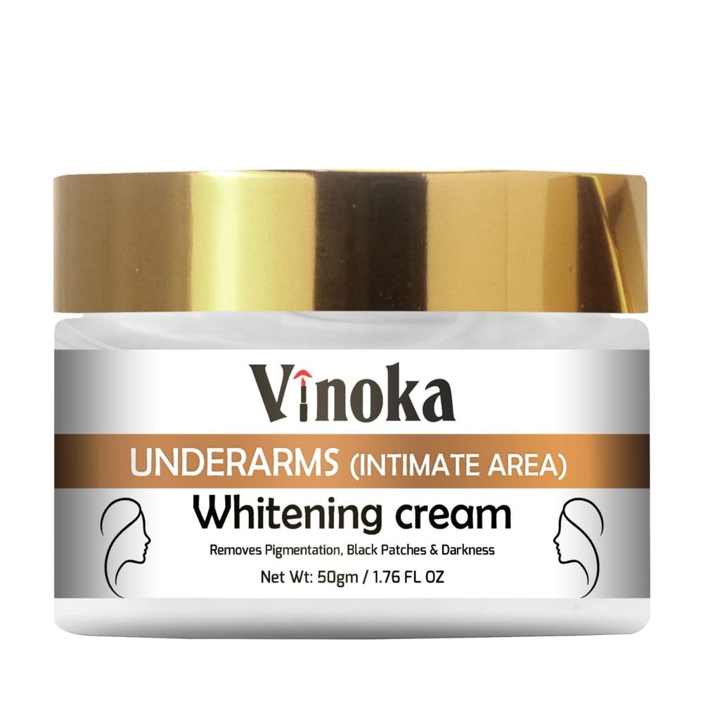VINOKA Underarms Whitening Cream for Intimate Areas | Removes Pigmentation, Black Patches & Darkness | Skin Brightening & Even Tone | 50gm